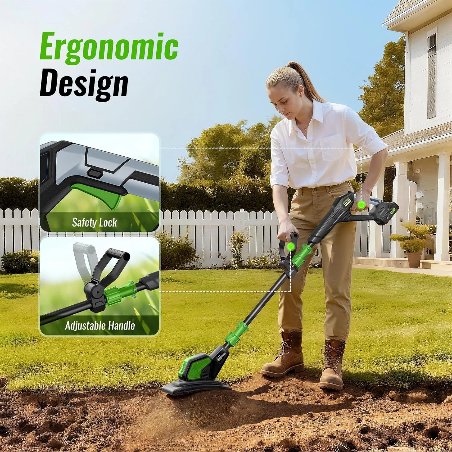 20V 360RPM Electric Garden Tiller (2 x Batteries)