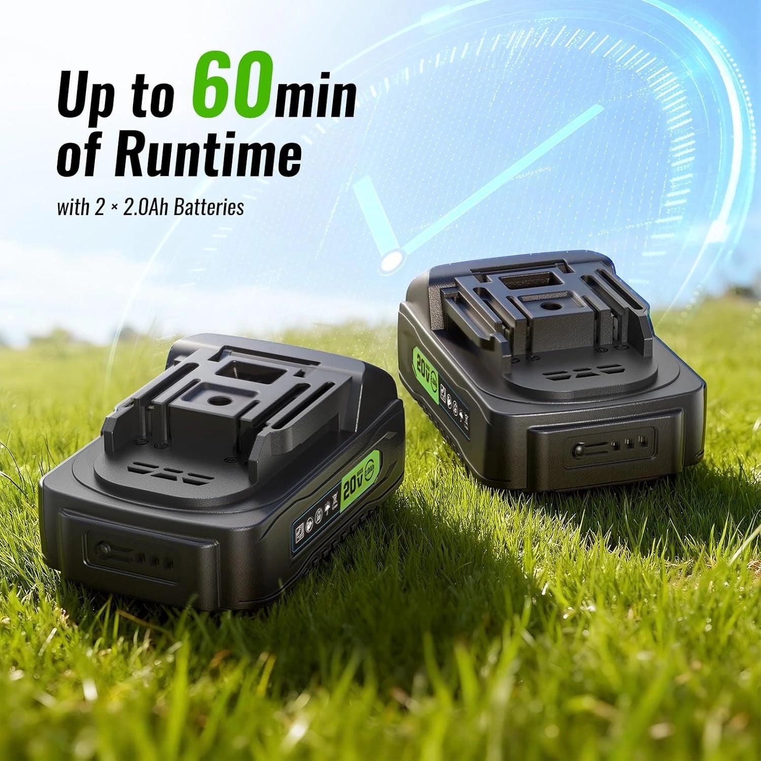 T20 Electric Garden Tiller (2 x Batteries)