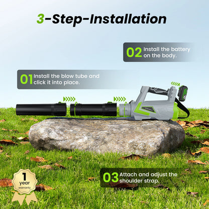 20V 650CFM Cordless Leaf Blower (2 x Batteries and Charger)